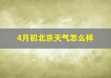 4月初北京天气怎么样