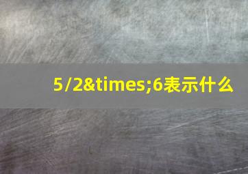 5/2×6表示什么