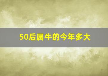 50后属牛的今年多大