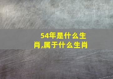 54年是什么生肖,属于什么生肖