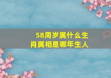 58周岁属什么生肖属相是哪年生人