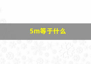 5m等于什么