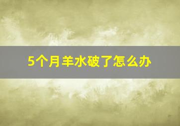 5个月羊水破了怎么办