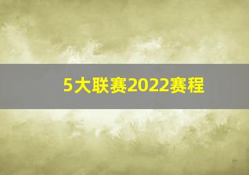 5大联赛2022赛程