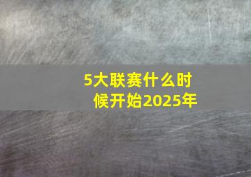 5大联赛什么时候开始2025年