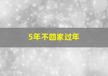 5年不回家过年