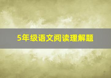 5年级语文阅读理解题