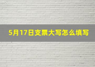 5月17日支票大写怎么填写