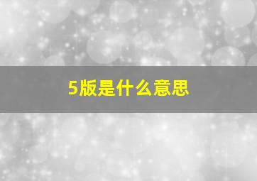 5版是什么意思