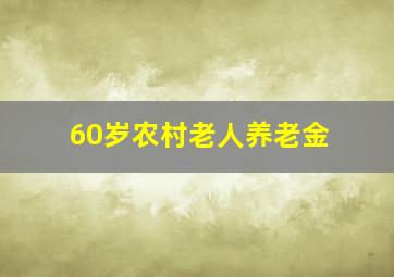 60岁农村老人养老金