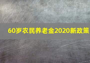 60岁农民养老金2020新政策