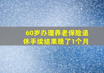 60岁办理养老保险退休手续结果晚了1个月