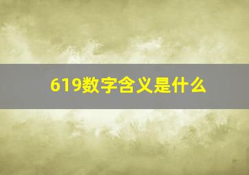 619数字含义是什么