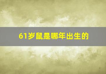 61岁鼠是哪年出生的