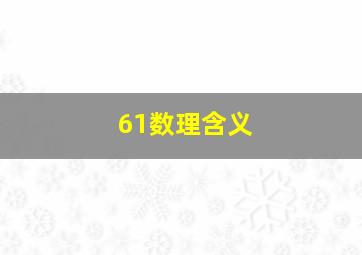 61数理含义