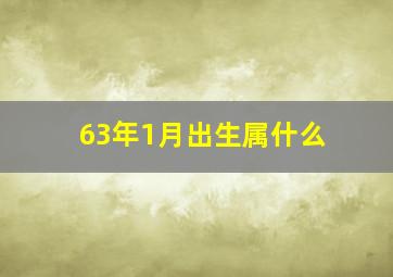 63年1月出生属什么