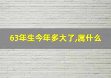 63年生今年多大了,属什么