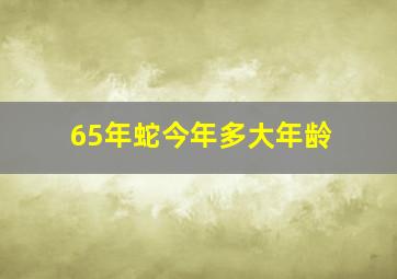 65年蛇今年多大年龄