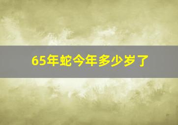 65年蛇今年多少岁了