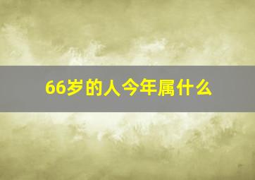 66岁的人今年属什么