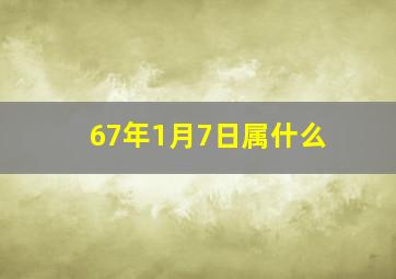 67年1月7日属什么