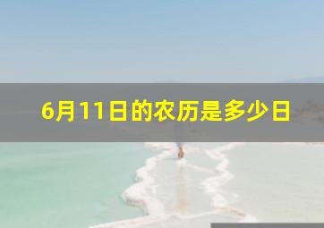 6月11日的农历是多少日