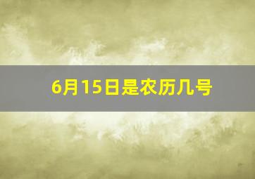 6月15日是农历几号