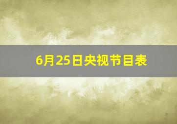 6月25日央视节目表