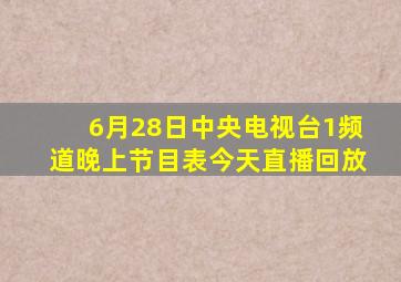 6月28日中央电视台1频道晚上节目表今天直播回放