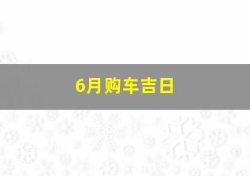 6月购车吉日