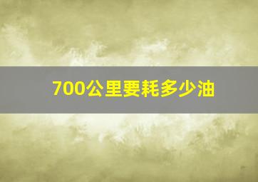 700公里要耗多少油