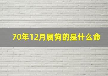 70年12月属狗的是什么命