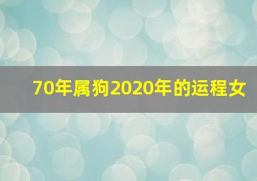 70年属狗2020年的运程女