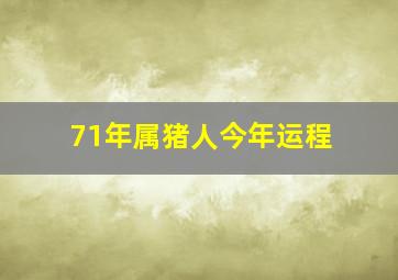 71年属猪人今年运程