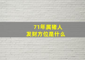 71年属猪人发财方位是什么