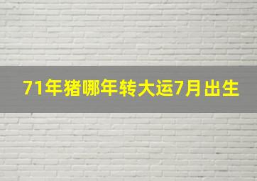 71年猪哪年转大运7月出生