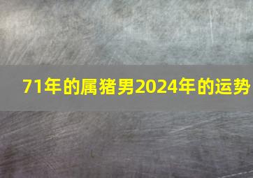 71年的属猪男2024年的运势