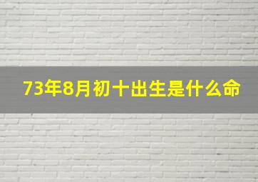 73年8月初十出生是什么命