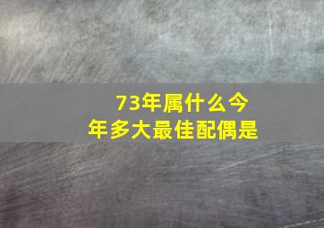 73年属什么今年多大最佳配偶是