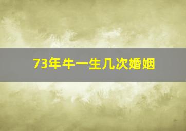 73年牛一生几次婚姻