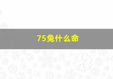 75兔什么命