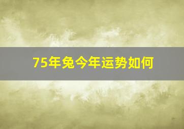 75年兔今年运势如何