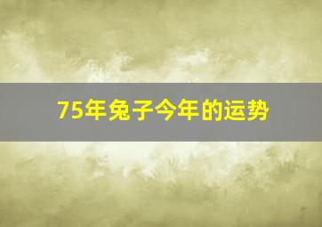 75年兔子今年的运势