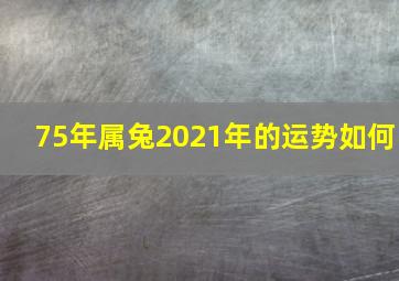 75年属兔2021年的运势如何