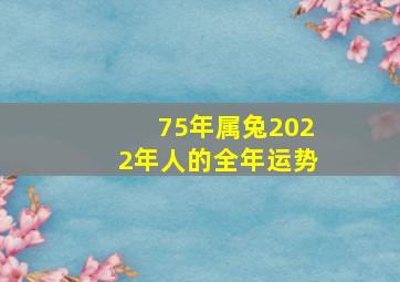 75年属兔2022年人的全年运势