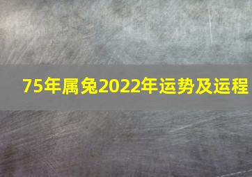 75年属兔2022年运势及运程