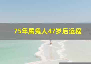 75年属兔人47岁后运程