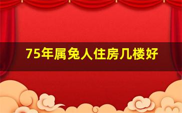 75年属兔人住房几楼好