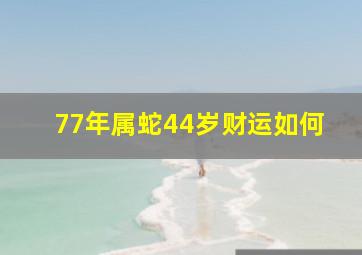 77年属蛇44岁财运如何