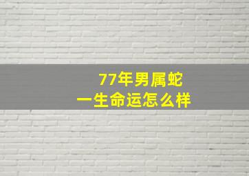 77年男属蛇一生命运怎么样